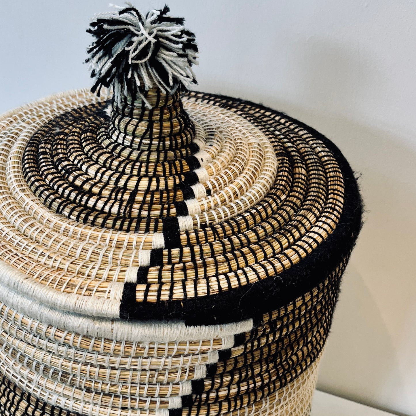 Panier à linge en fibre végétale D40/h67 cm