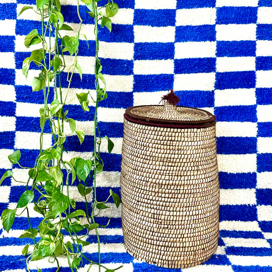 Panier à linge en fibre végétale D50/h73 cm