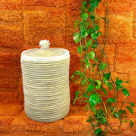 Panier à linge en fibre végétale D50/h73 cm