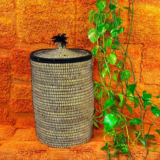 Panier à linge en fibre végétale D50/h73 cm