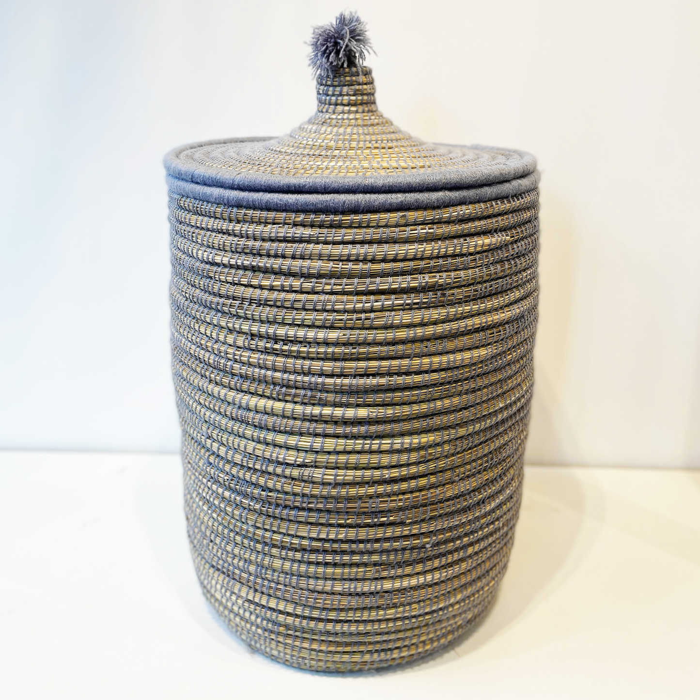Panier à linge en fibre végétale D45/h73 cm