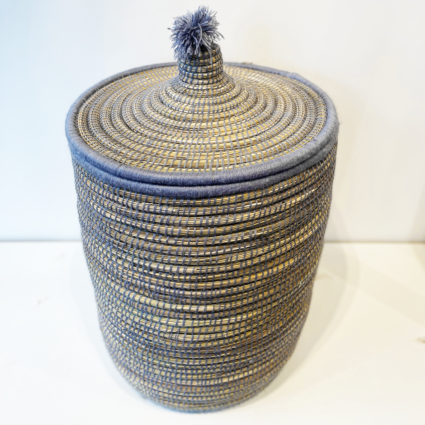 Panier à linge en fibre végétale D45/h73 cm