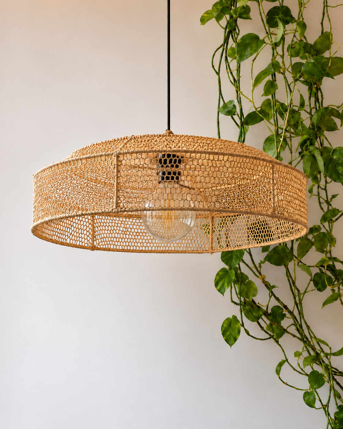 Raffia lamp