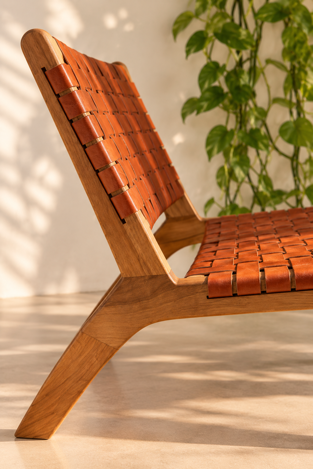 Chair with leather seat
