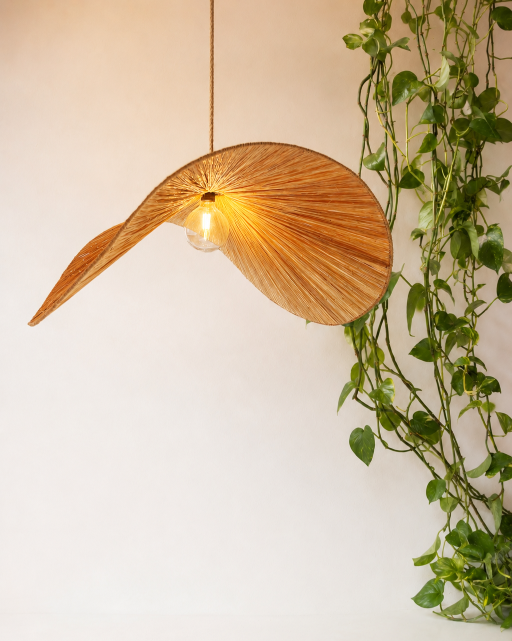 Raffia lamp