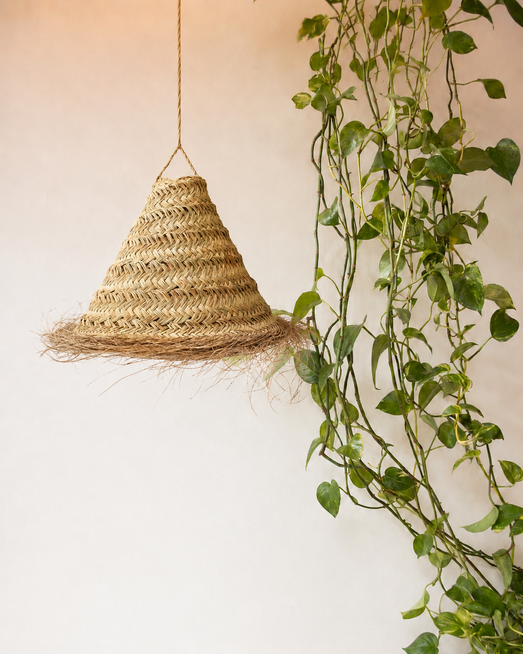 Palm fiber lamp