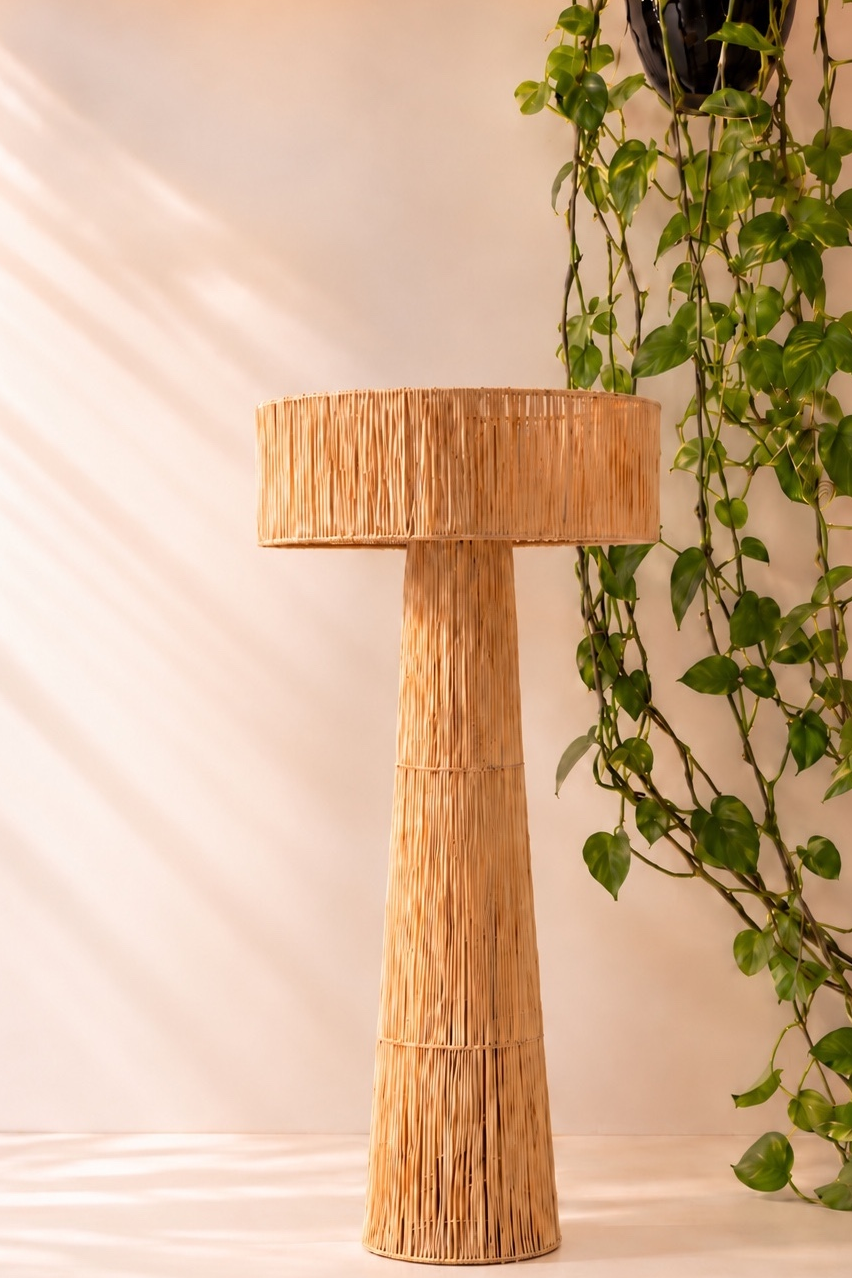 Raffia table lamp L138cm