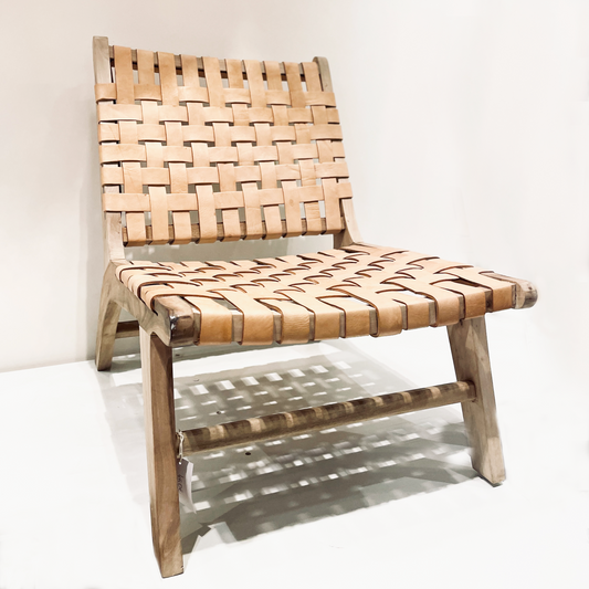 Chaise avec assise en cuir